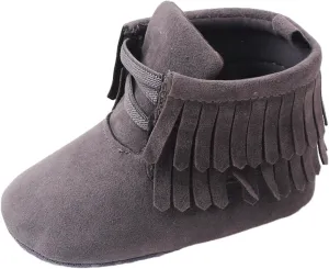 0 to 12M Fashion Shoes Baby Girls Boys Snow Boots Soft Sole Warm Winter Booties Anti Slip Toddler (Grey, 5.5 Infant)