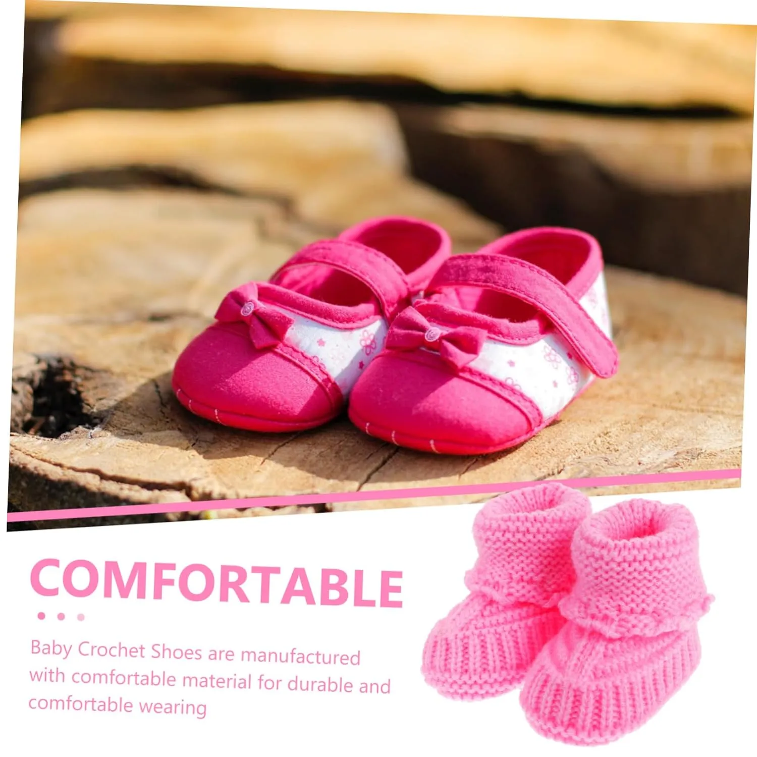 1 Pair Baby Shoes Newborn Infant Booties Hand Crochet Shoes Toddler Winter Footwear Newborn Booties Handmade Woolen Shoes Short Boots Baby Winter Yarn Cartoon Shoes Pink