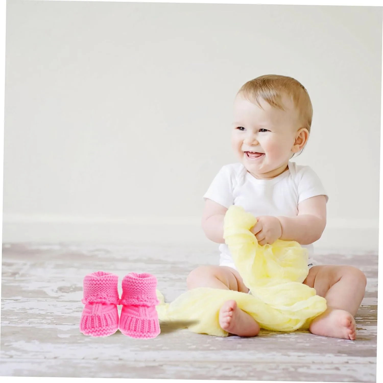 1 Pair Baby Shoes Newborn Infant Booties Hand Crochet Shoes Toddler Winter Footwear Newborn Booties Handmade Woolen Shoes Short Boots Baby Winter Yarn Cartoon Shoes Pink