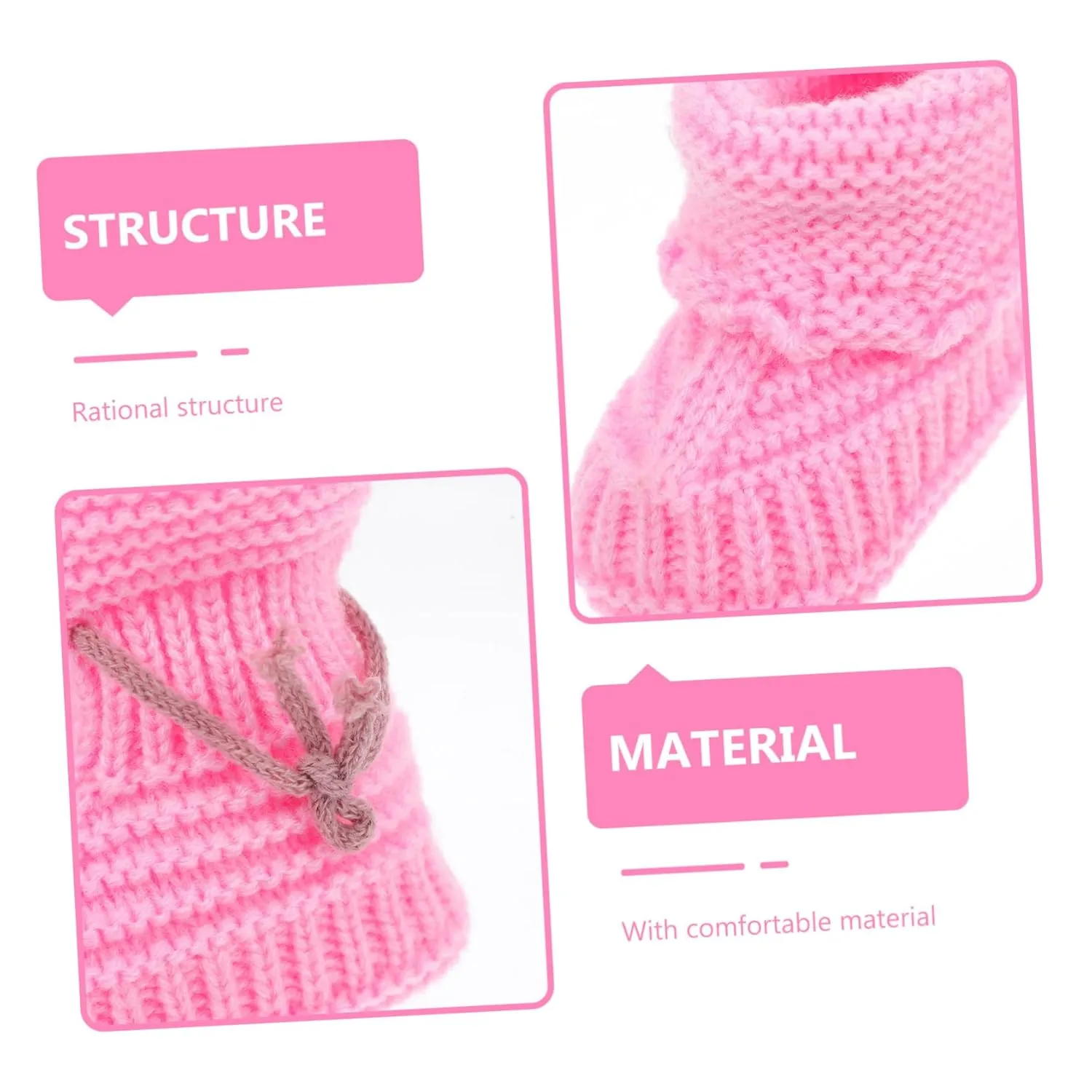 1 Pair Baby Shoes Newborn Infant Booties Hand Crochet Shoes Toddler Winter Footwear Newborn Booties Handmade Woolen Shoes Short Boots Baby Winter Yarn Cartoon Shoes Pink
