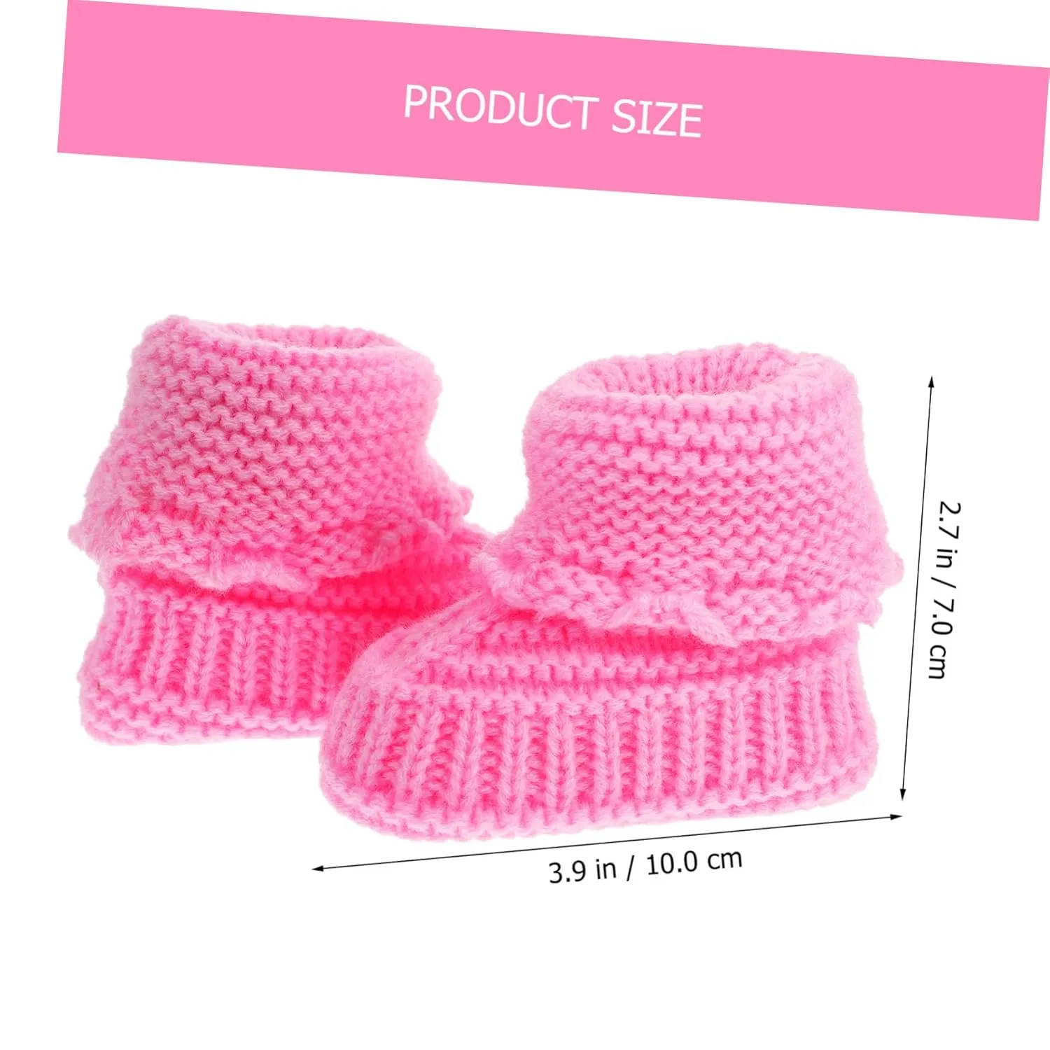 1 Pair Baby Shoes Newborn Infant Booties Hand Crochet Shoes Toddler Winter Footwear Newborn Booties Handmade Woolen Shoes Short Boots Baby Winter Yarn Cartoon Shoes Pink