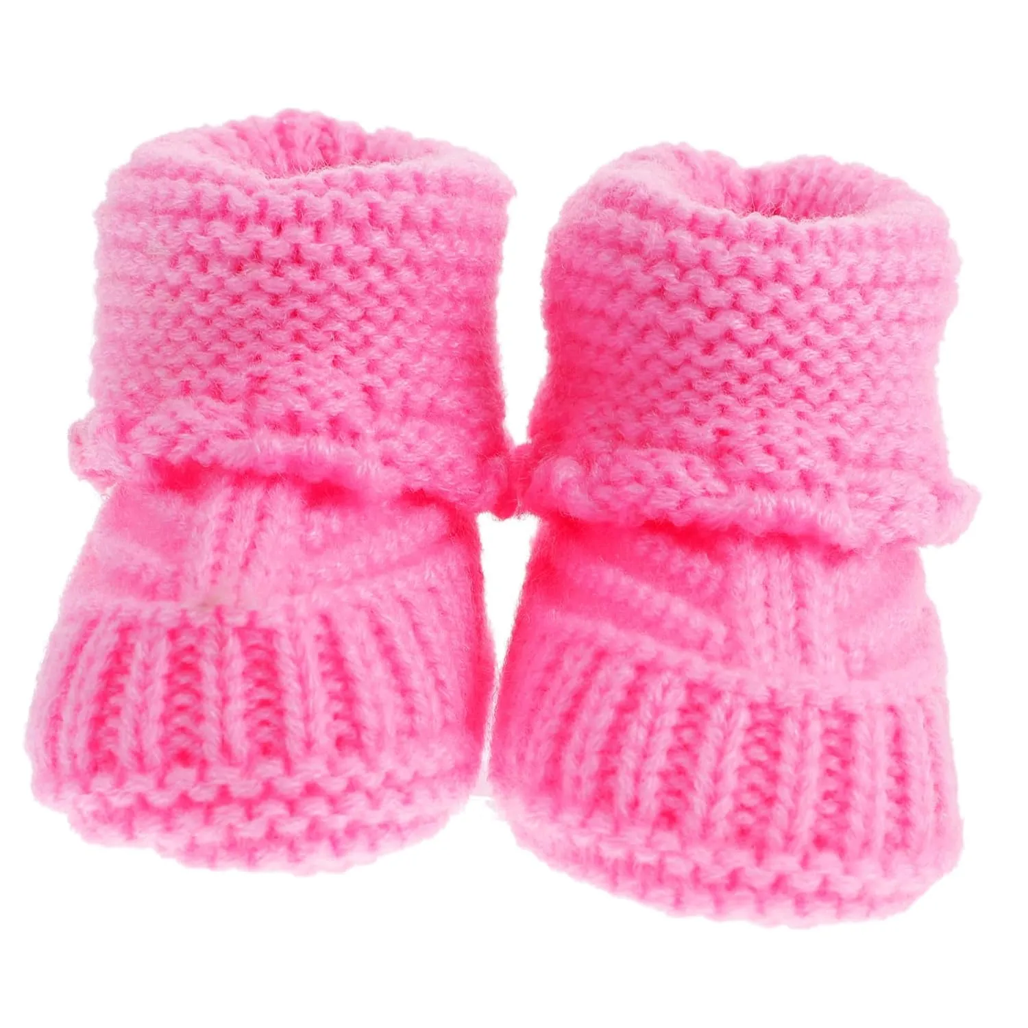 1 Pair Baby Shoes Newborn Infant Booties Hand Crochet Shoes Toddler Winter Footwear Newborn Booties Handmade Woolen Shoes Short Boots Baby Winter Yarn Cartoon Shoes Pink