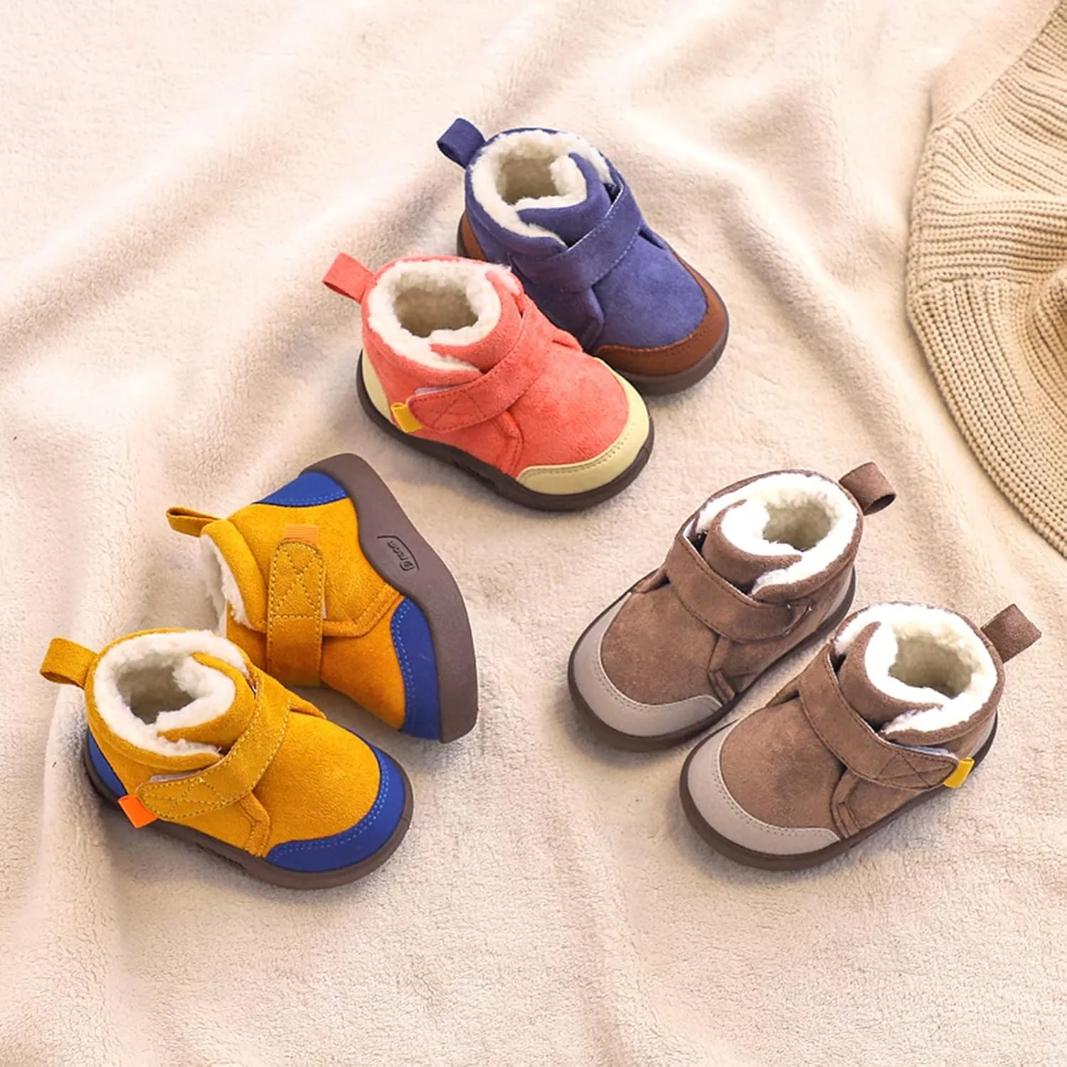 Baby Boot Socks Baby Shoes Toddler Boots Soft Bottom Toddler Shoes Plus Velvet Thick Non Slip Large Cotton Shoes Crawling Boot Shoes Baby Boy