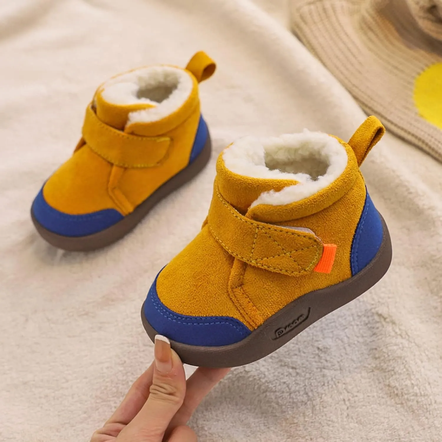 Baby Boot Socks Baby Shoes Toddler Boots Soft Bottom Toddler Shoes Plus Velvet Thick Non Slip Large Cotton Shoes Crawling Boot Shoes Baby Boy