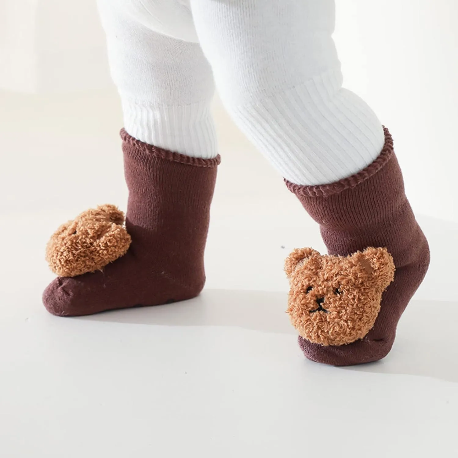 Baby Booties Newborn Infant Sock Shoes Hand Knitting Crochet Boy and Girl Cozy Shoes Cute Bear Winter Sock Shoes
