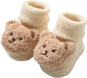Baby Booties Newborn Infant Sock Shoes Hand Knitting Crochet Boy and Girl Cozy Shoes Cute Bear Winter Sock Shoes