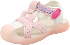 Baby Boy and Unisex Sandals for Infant/Toddlers Summer Outdoor Shoes Athletic Non-Slip Soft Sole (Pink, 7 Toddler)