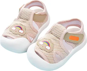 Baby Boy Girl Closed Toe Summer Sandals Infant Lightweight Non-Slip First Walking Sneakers Water Shoes For Girls
