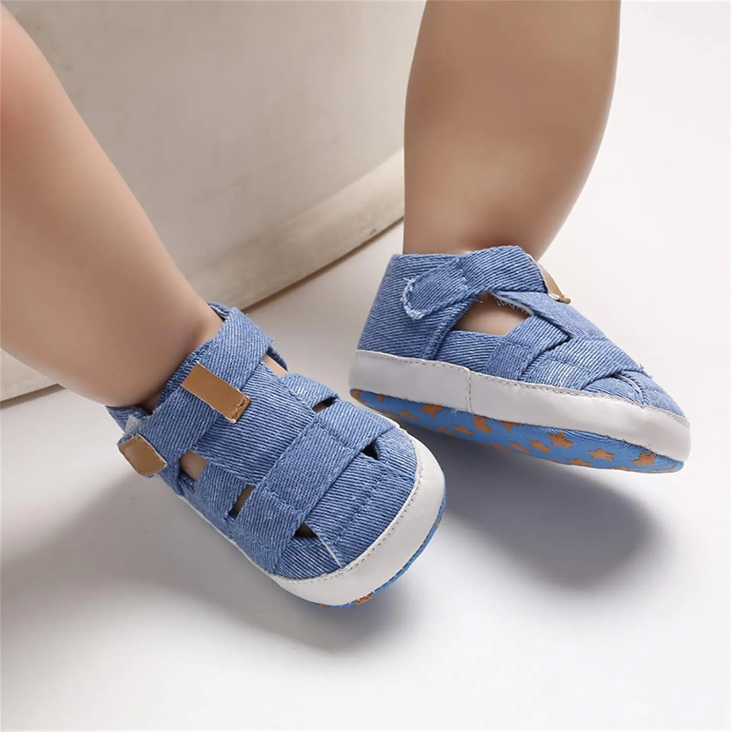Baby Boy Girl Closed Toe Summer Sandals Lightweight Breathable Shoes Infant Non-Slip First Walking Girls Ballet Shoes