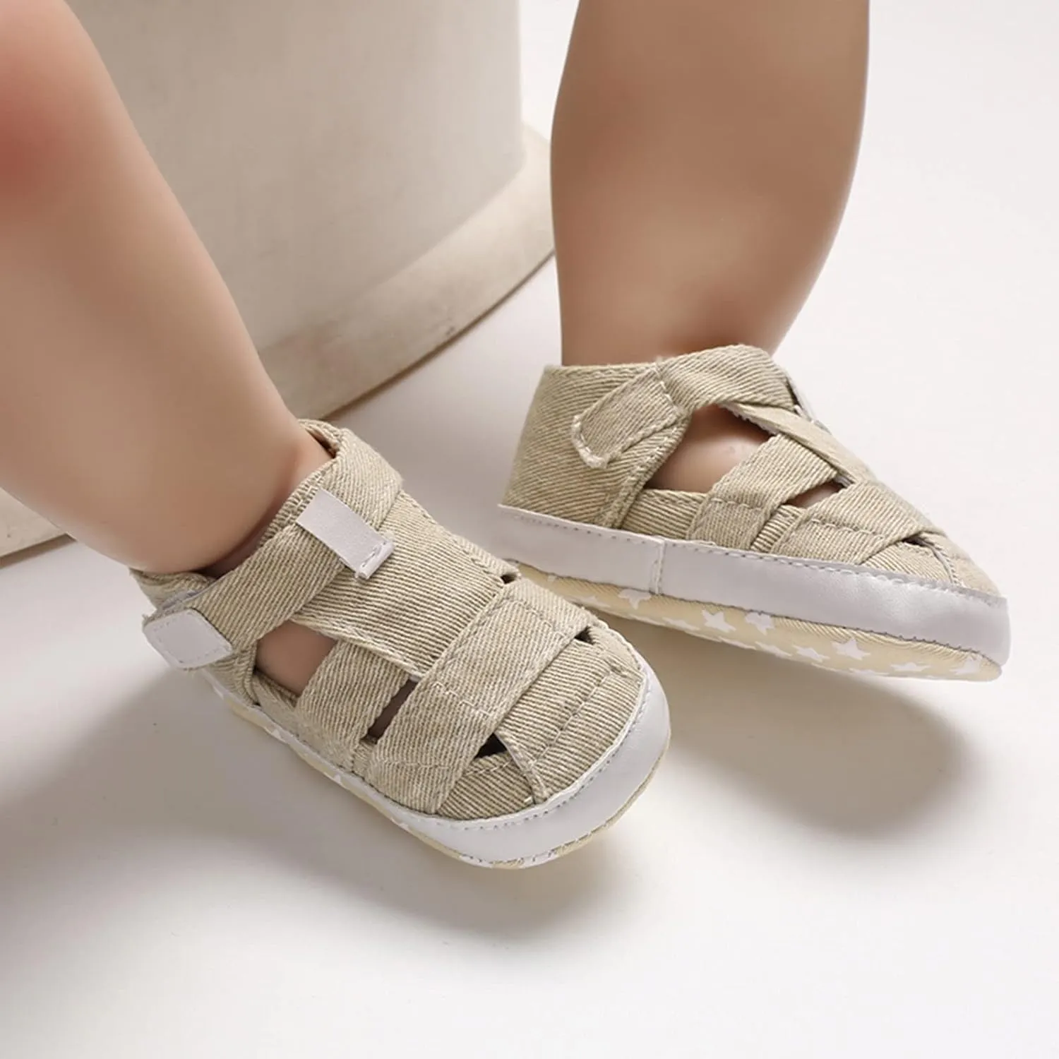 Baby Boy Girl Closed Toe Summer Sandals Lightweight Breathable Shoes Infant Non-Slip First Walking Girls Ballet Shoes