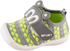 Baby Boy Shoes Toddler Single Ears Rabbit Squeaky Baby Shoes Sneaker Star Cartoon Children Indoor (Green, 3-6 Months)