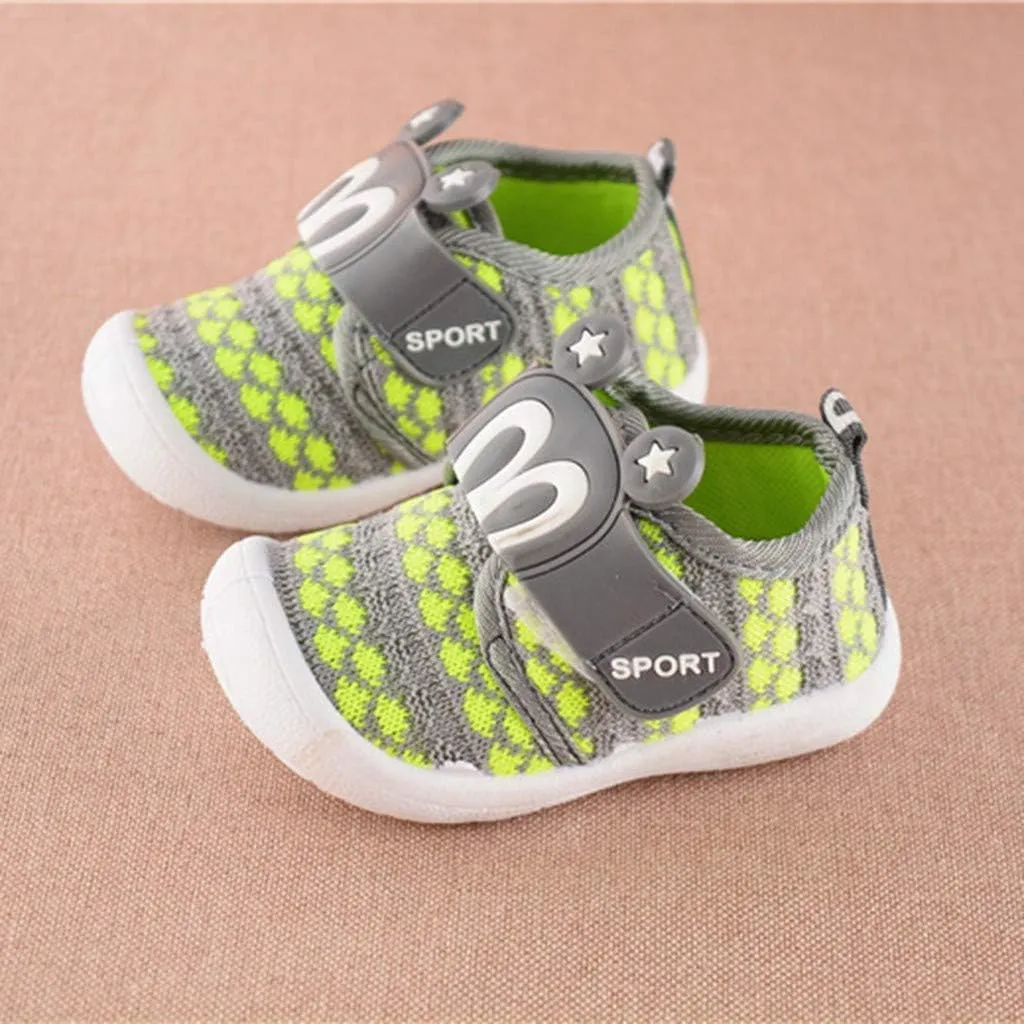 Baby Boy Shoes Toddler Single Ears Rabbit Squeaky Baby Shoes Sneaker Star Cartoon Children Indoor (Green, 3-6 Months)