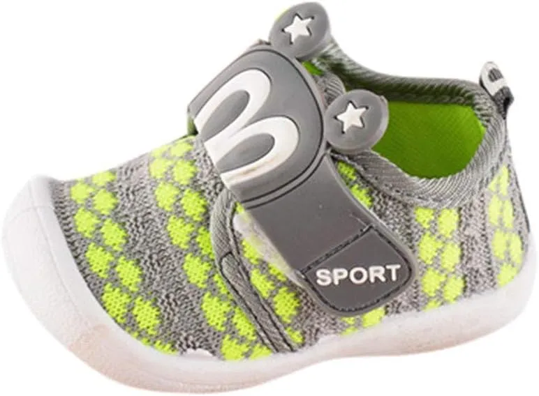 Baby Boy Shoes Toddler Single Ears Rabbit Squeaky Baby Shoes Sneaker Star Cartoon Children Indoor (Green, 3-6 Months)