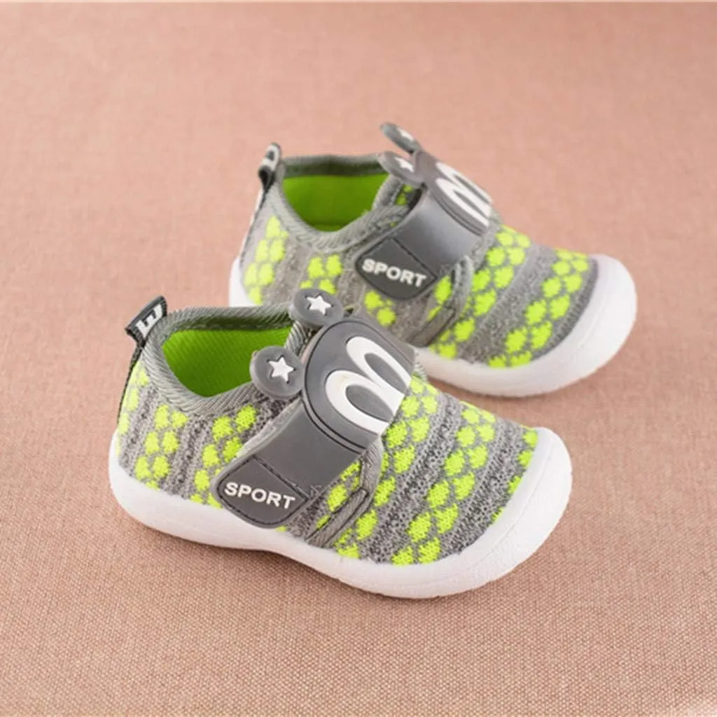 Baby Boy Shoes Toddler Single Ears Rabbit Squeaky Baby Shoes Sneaker Star Cartoon Children Indoor (Green, 3-6 Months)