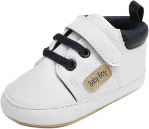 Baby Boys Ankle Sneaker Cotton Soft Sole Non Slip Sport Shoes Toddler Leather Hook Loop Light Breathable Shoes Fashion