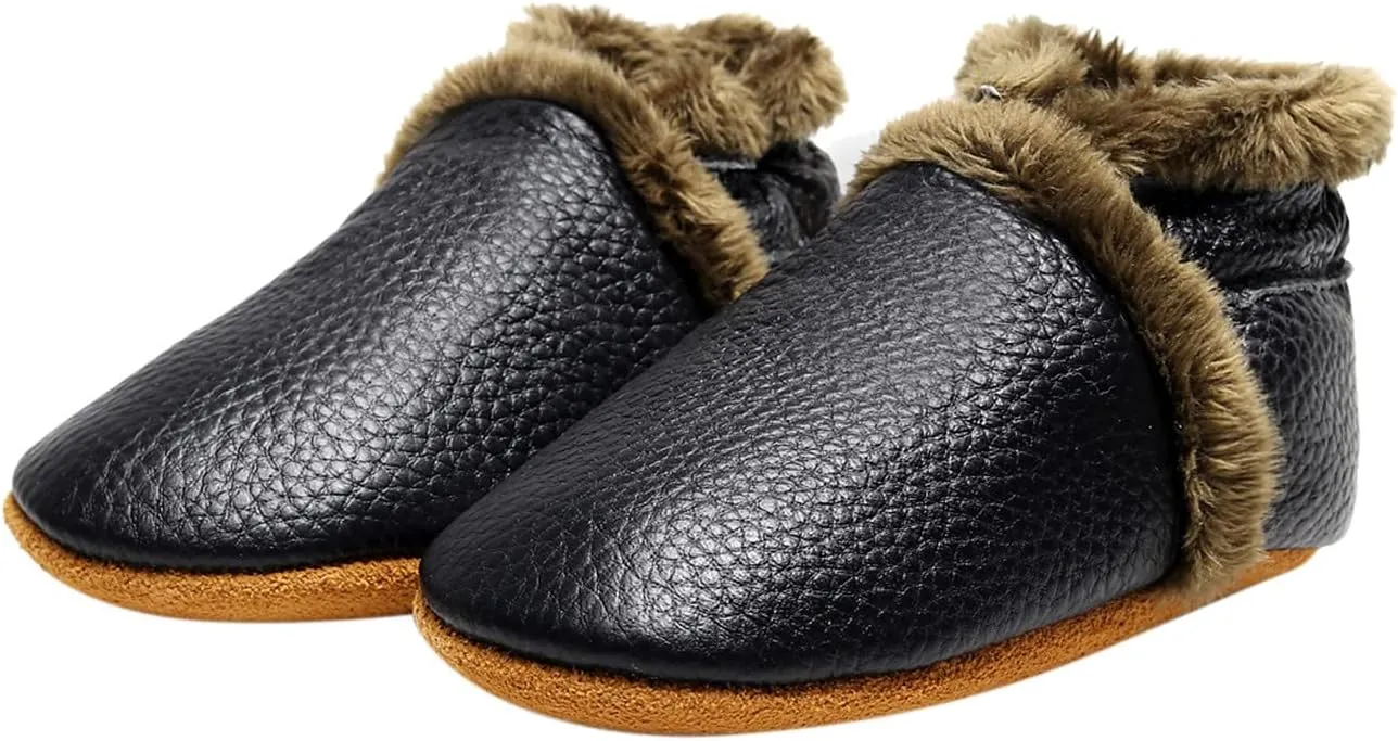 Baby Boys Girls Booties Infant Unisex Baby Winter Warm Fleece Socks Toddler Soft Sole Footwear First Walking Shoes