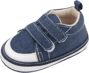 Baby Boys Girls Canvas First Walking Shoes, Infant Newborn Non Slip Soft Sole Comfortable Platform Sport Sneaker