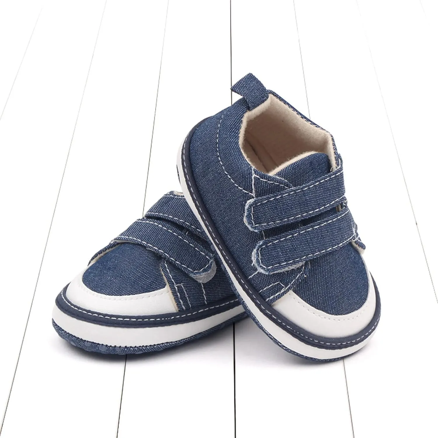 Baby Boys Girls Canvas First Walking Shoes, Infant Newborn Non Slip Soft Sole Comfortable Platform Sport Sneaker