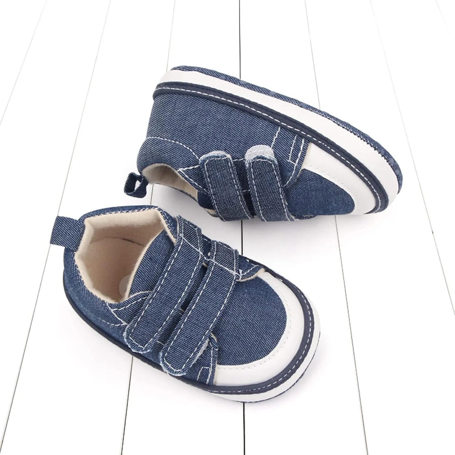 Baby Boys Girls Canvas First Walking Shoes, Infant Newborn Non Slip Soft Sole Comfortable Platform Sport Sneaker