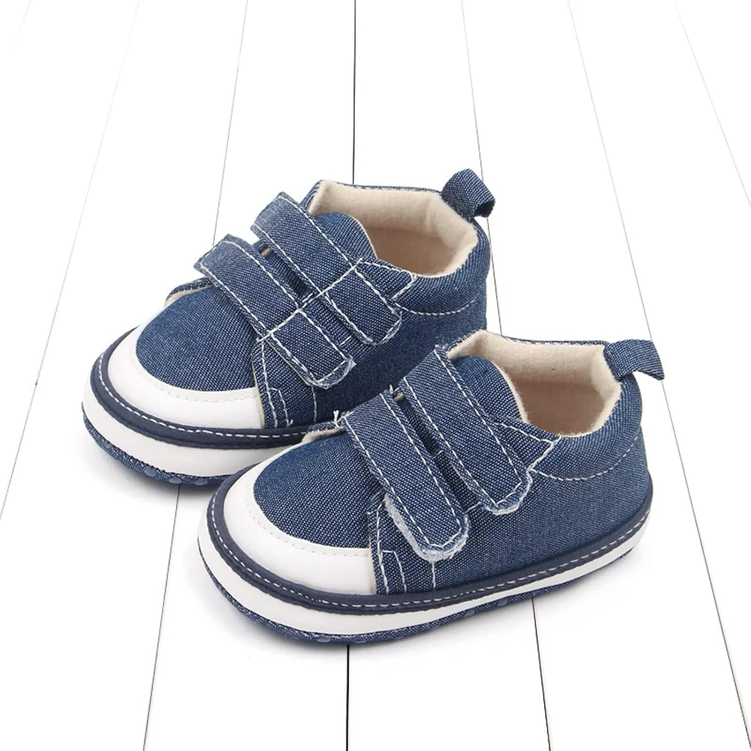 Baby Boys Girls Canvas First Walking Shoes, Infant Newborn Non Slip Soft Sole Comfortable Platform Sport Sneaker