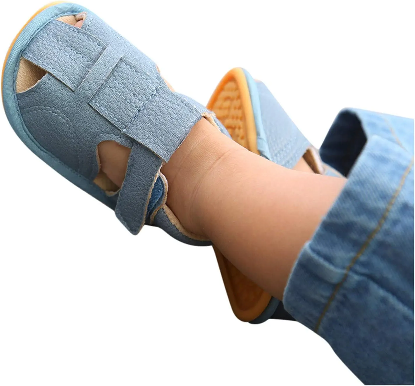 Baby Boys Girls Cotton Shoes Toddler Flat Bottom Non-Slip Soft Walking Sandals Slip-on Style Shoes
