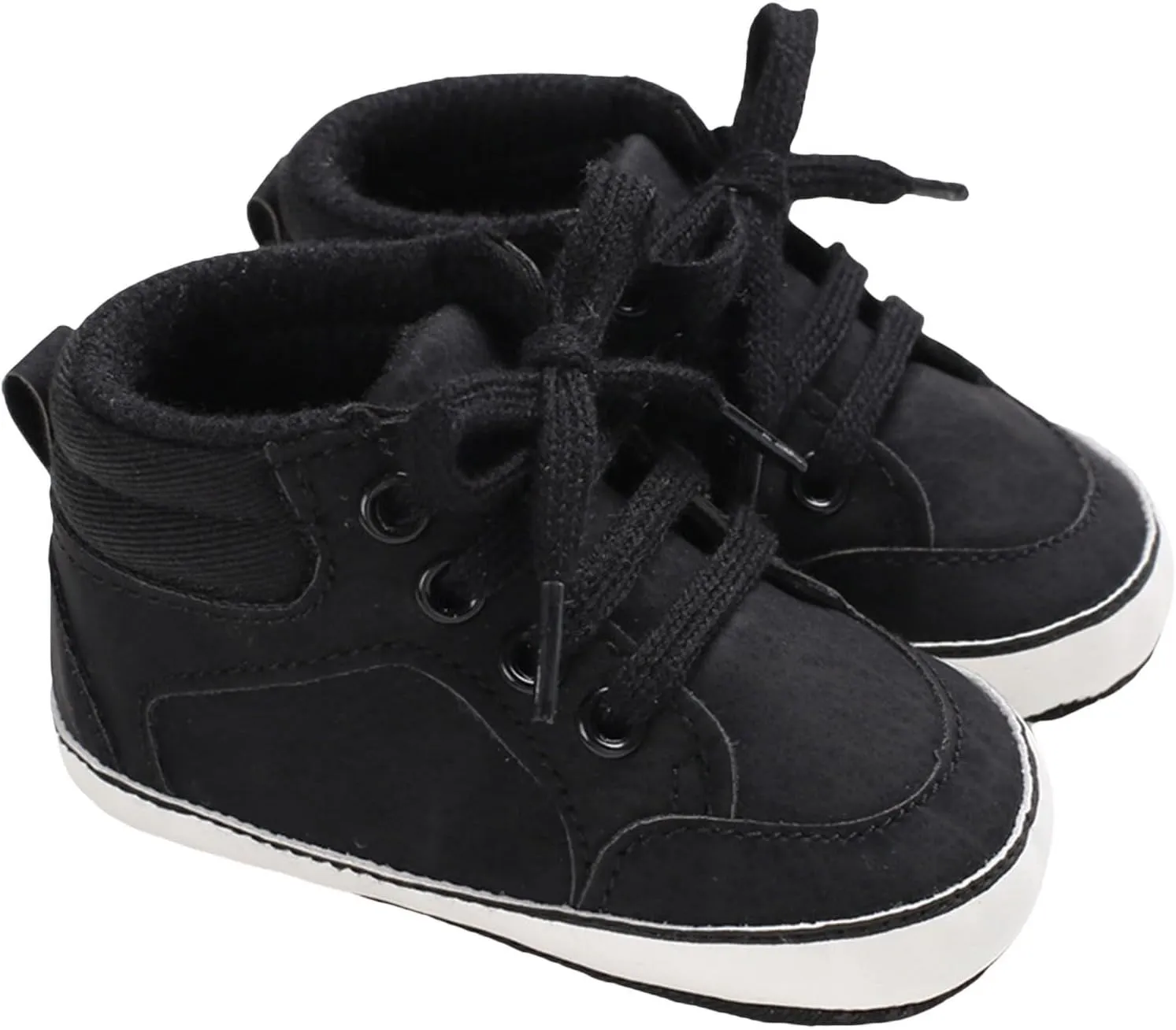 Baby Boys Girls First Walking High Top Sneakers Soft Soles Anti Slip Infant Unisex Lace-up Casual Ankle Shoes