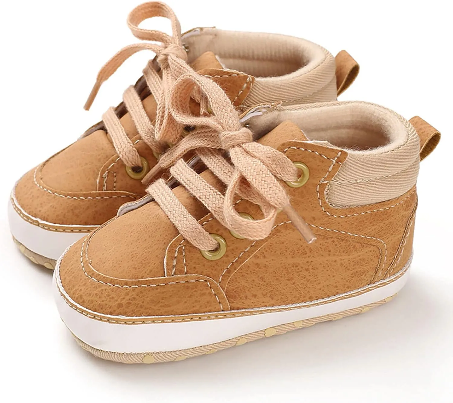Baby Boys Girls High Top Sneakers Soft Soles Anti Slip Ankle Shoes Infant Toddler Flat Bottom First Walking Shoes