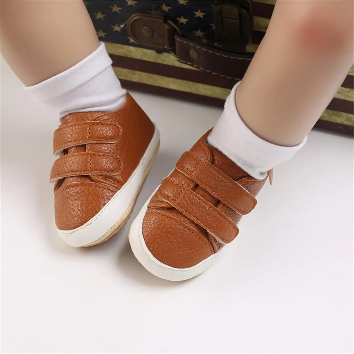 Baby Boys Girls Non-Slip Rubber Sole First Walking Shoes Infant Soft Tennis Sports Sneakers Outdoor Indoor Play