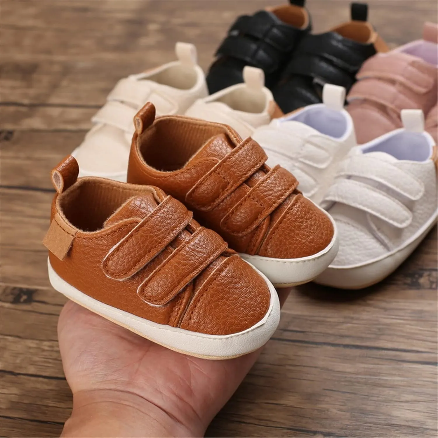 Baby Boys Girls Non-Slip Rubber Sole First Walking Shoes Infant Soft Tennis Sports Sneakers Outdoor Indoor Play