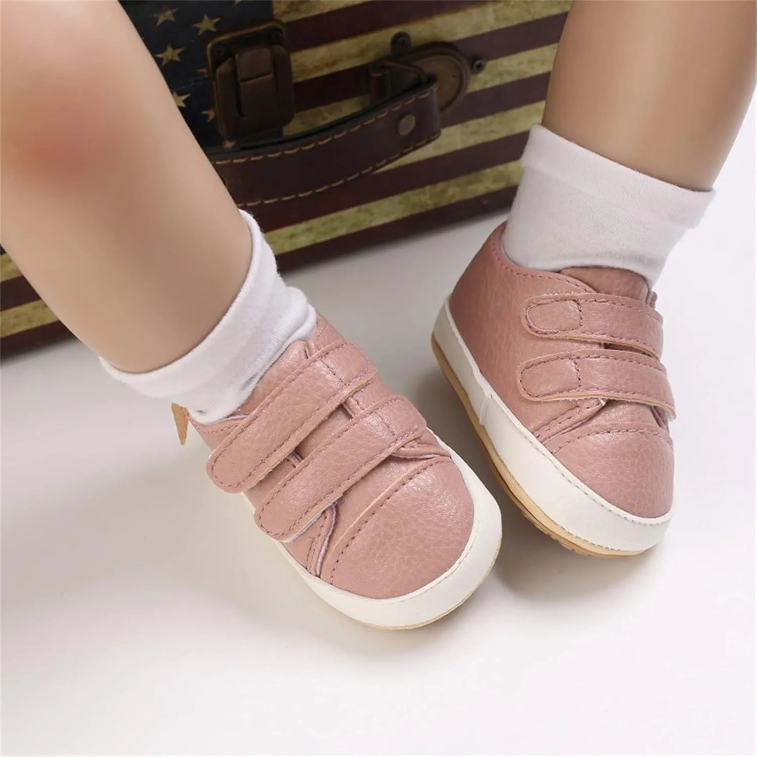 Baby Boys Girls Non-Slip Rubber Sole First Walking Shoes Infant Soft Tennis Sports Sneakers Outdoor Indoor Play