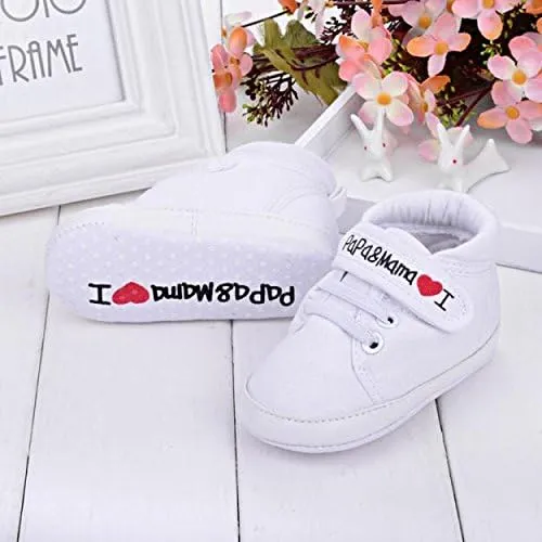 Baby Boys Girls Soft Sole Canvas Sneaker Toddler Shoes Infant First Walkers Crib Shoes 0-18 Months