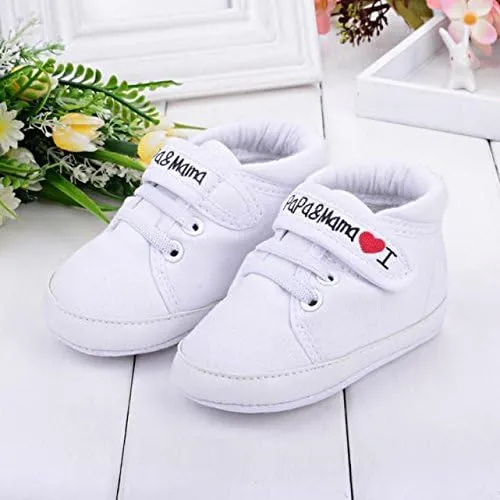Baby Boys Girls Soft Sole Canvas Sneaker Toddler Shoes Infant First Walkers Crib Shoes 0-18 Months