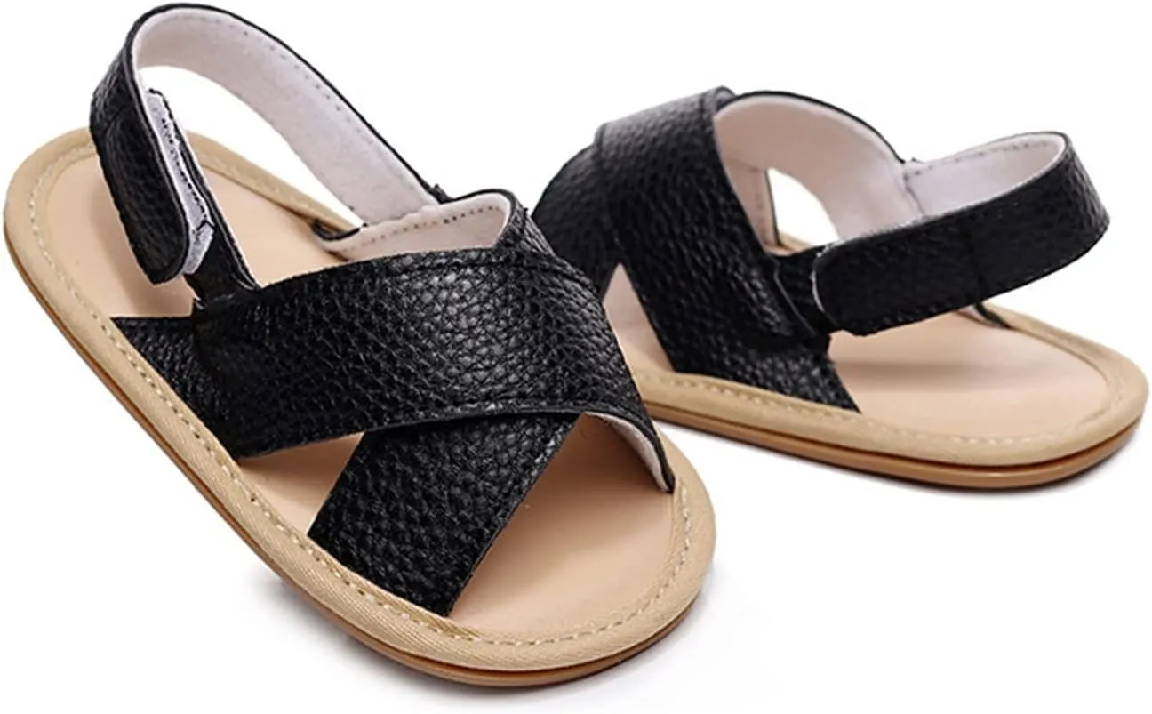Baby Boys Girls Summer Open Toe Sandals Outdoor Beach Anti-Slip Rubber Soft Sole Newborn First Walking Shoes Shoes Kids