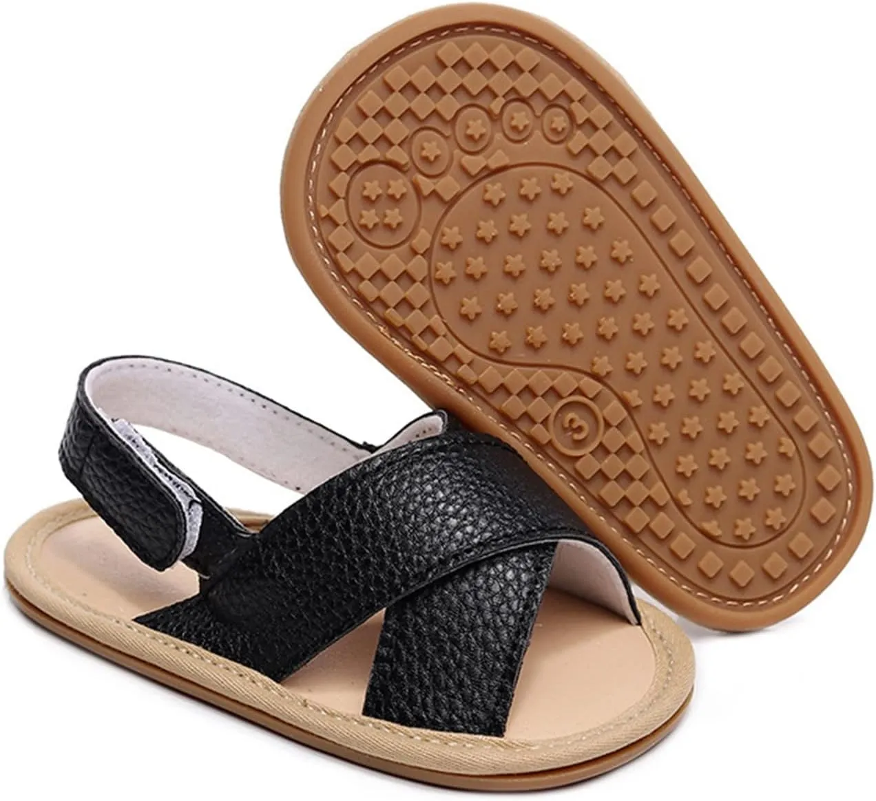 Baby Boys Girls Summer Open Toe Sandals Outdoor Beach Anti-Slip Rubber Soft Sole Newborn First Walking Shoes Shoes Kids