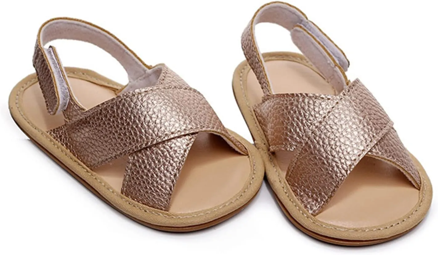 Baby Boys Girls Summer Open Toe Sandals Outdoor Beach Anti-Slip Rubber Soft Sole Newborn First Walking Shoes Shoes Kids
