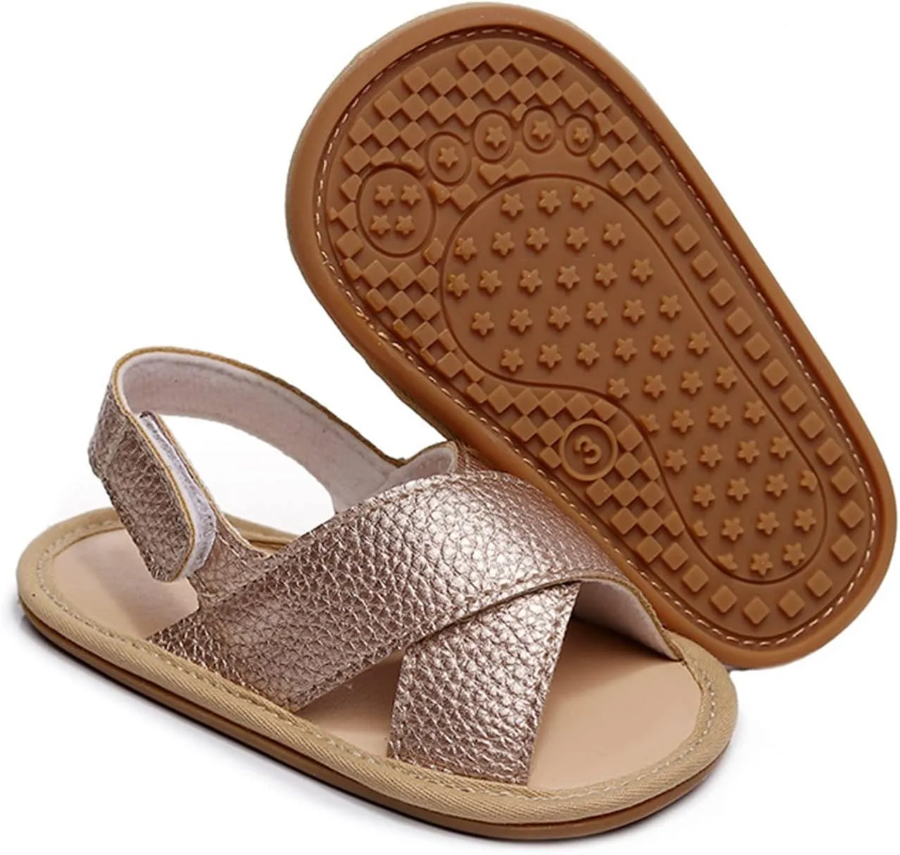 Baby Boys Girls Summer Open Toe Sandals Outdoor Beach Anti-Slip Rubber Soft Sole Newborn First Walking Shoes Shoes Kids
