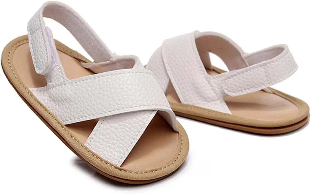 Baby Boys Girls Summer Open Toe Sandals Outdoor Beach Anti-Slip Rubber Soft Sole Newborn First Walking Shoes Shoes Kids