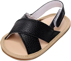 Baby Boys Girls Summer Open Toe Sandals Outdoor Beach Anti-Slip Rubber Soft Sole Newborn First Walking Shoes Shoes Kids