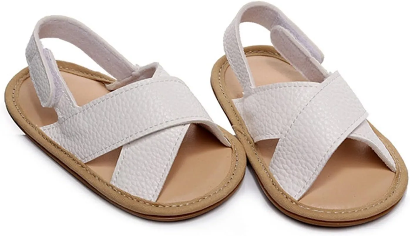 Baby Boys Girls Summer Open Toe Sandals Outdoor Beach Anti-Slip Rubber Soft Sole Newborn First Walking Shoes Shoes Kids