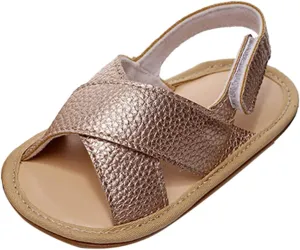 Baby Boys Girls Summer Open Toe Sandals Outdoor Beach Anti-Slip Rubber Soft Sole Newborn First Walking Shoes Shoes Kids