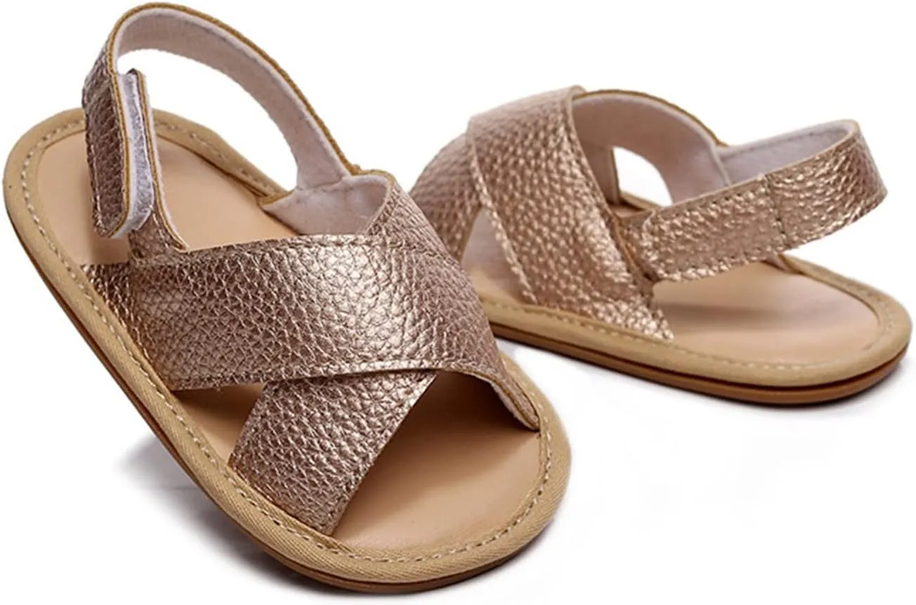Baby Boys Girls Summer Open Toe Sandals Outdoor Beach Anti-Slip Rubber Soft Sole Newborn First Walking Shoes Shoes Kids