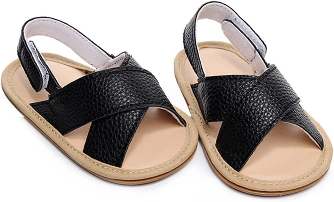 Baby Boys Girls Summer Open Toe Sandals Outdoor Beach Anti-Slip Rubber Soft Sole Newborn First Walking Shoes Shoes Kids