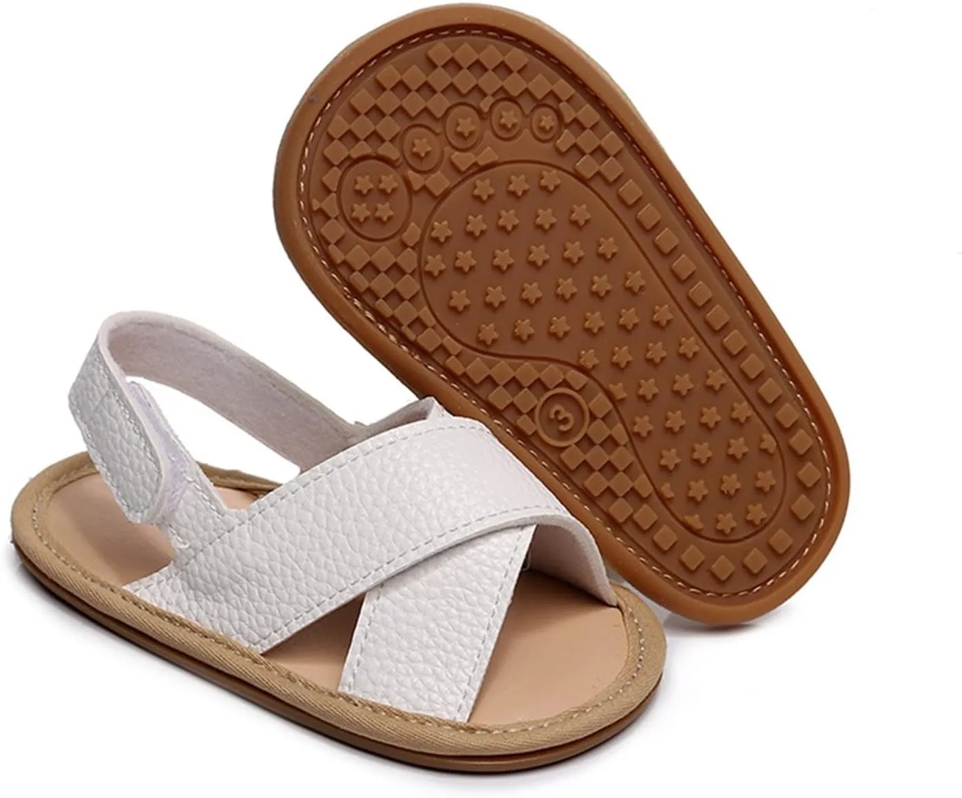 Baby Boys Girls Summer Open Toe Sandals Outdoor Beach Anti-Slip Rubber Soft Sole Newborn First Walking Shoes Shoes Kids