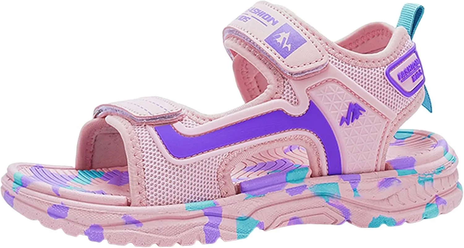 Baby Boys Girls Toddler Summer Shoes Sandals Outdoor Beach Anti-Slip Lightweight Soft Sole Shoes (Pink, 5.5 Big Kids)