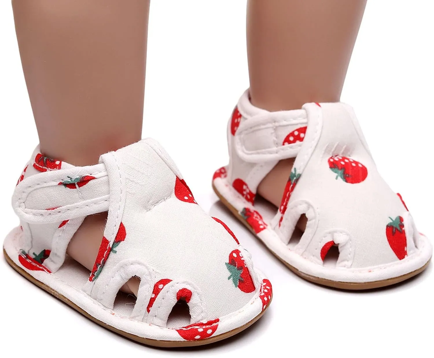 Baby Canvas Shoes Toddler First Walking Toddle Slippers Children Strawberry Print Cartoon Sandals Girls Boys Homeshoes