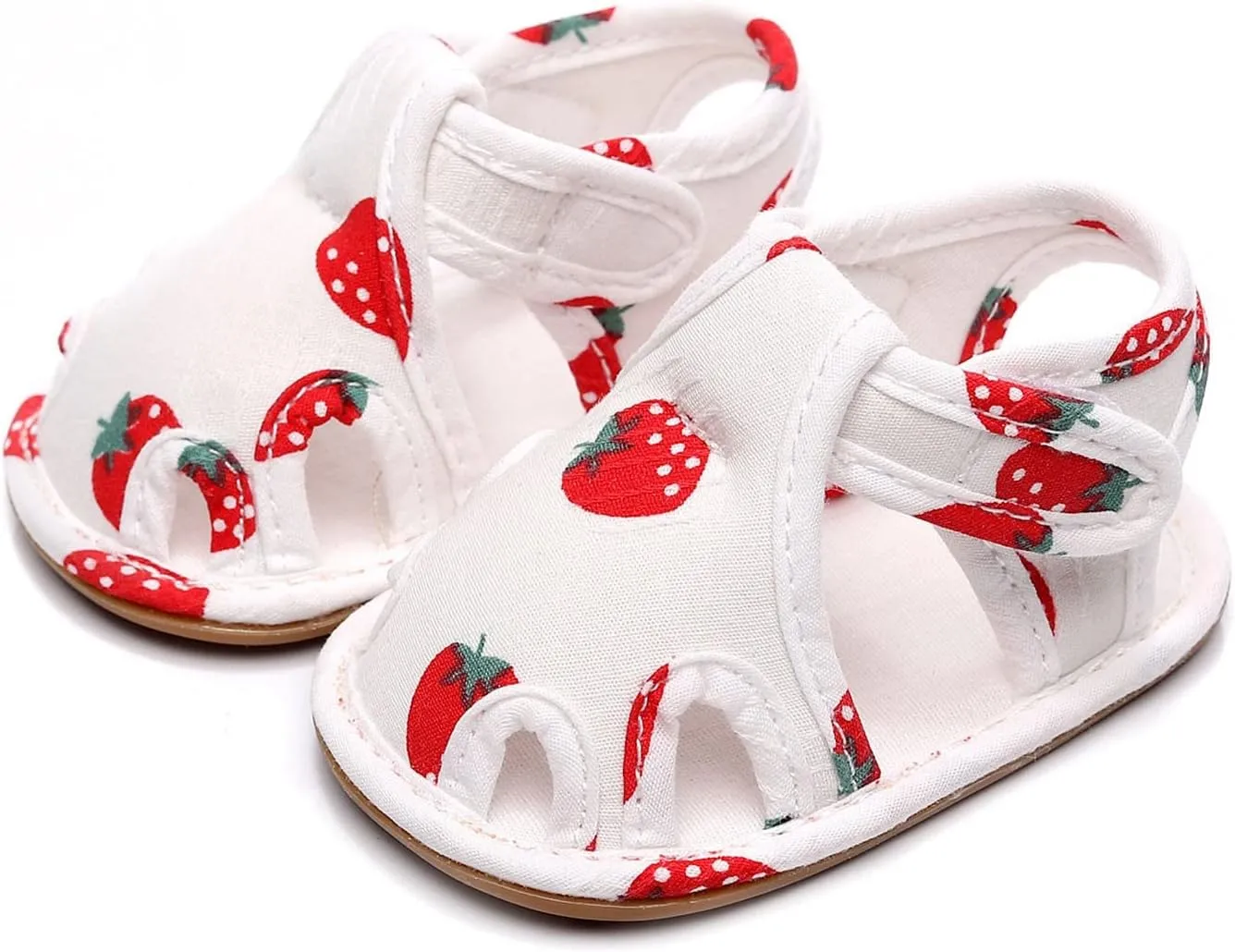 Baby Canvas Shoes Toddler First Walking Toddle Slippers Children Strawberry Print Cartoon Sandals Girls Boys Homeshoes