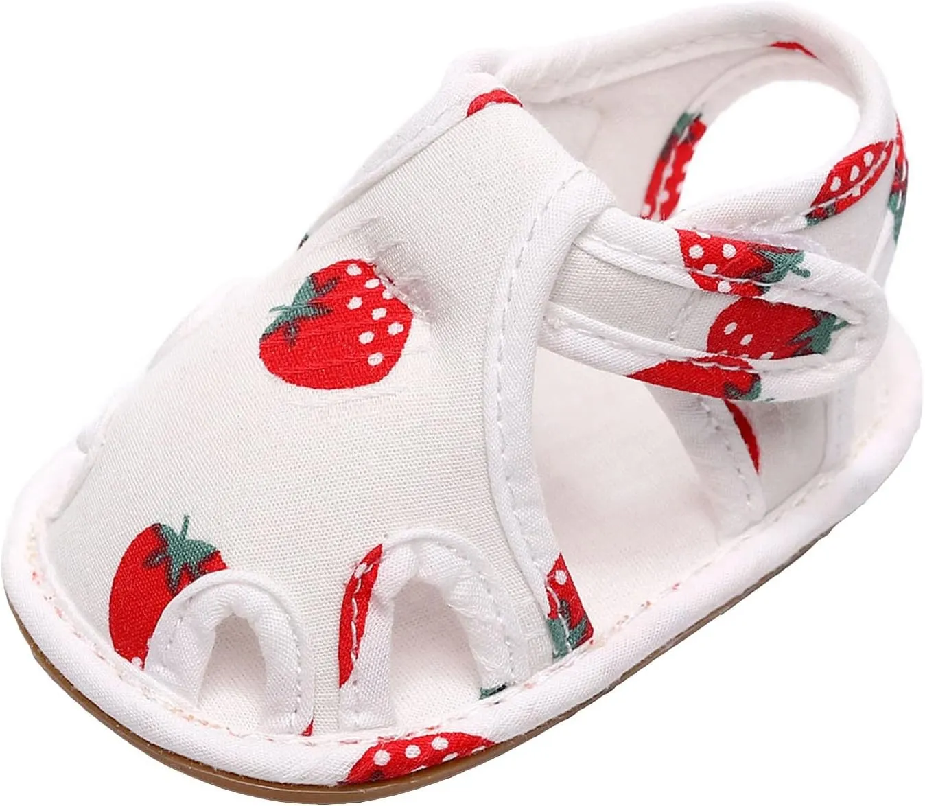 Baby Canvas Shoes Toddler First Walking Toddle Slippers Children Strawberry Print Cartoon Sandals Girls Boys Homeshoes