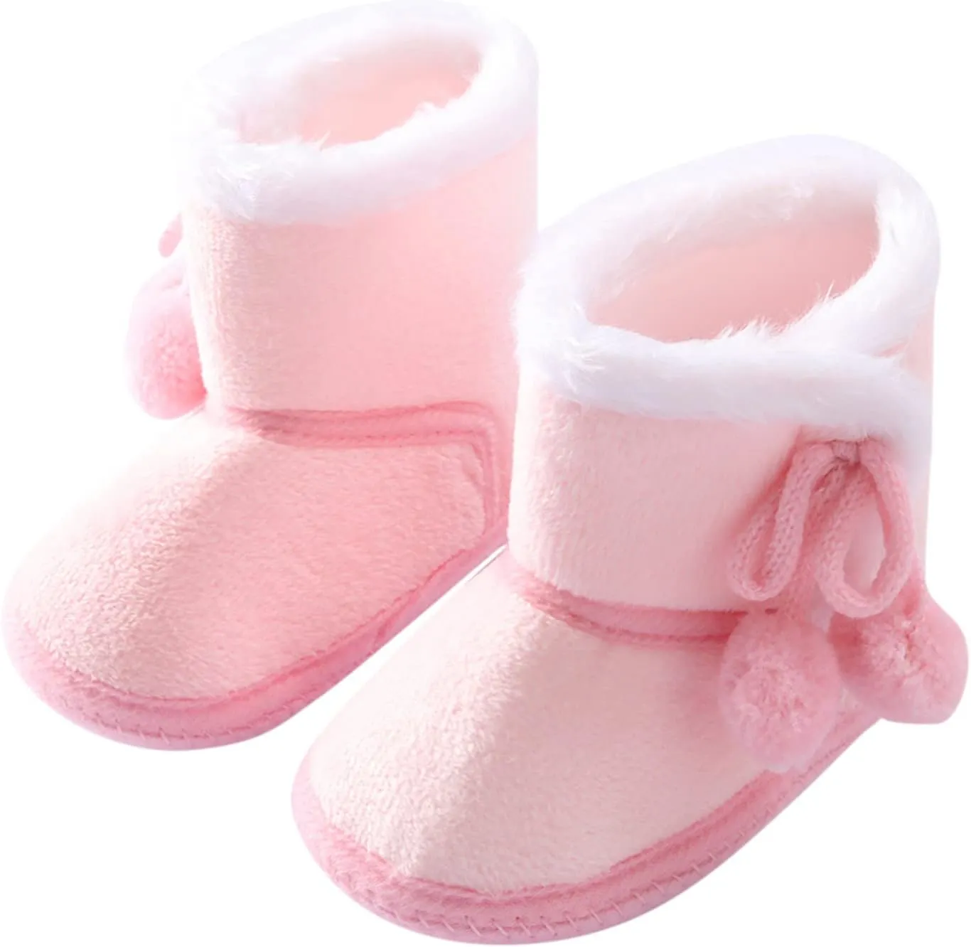 Baby Cozy Fleece Sherpa Booties Newborn Boys Girls Snow Winter Boots Infant Soft Sole Warm Crib Booties Shoes