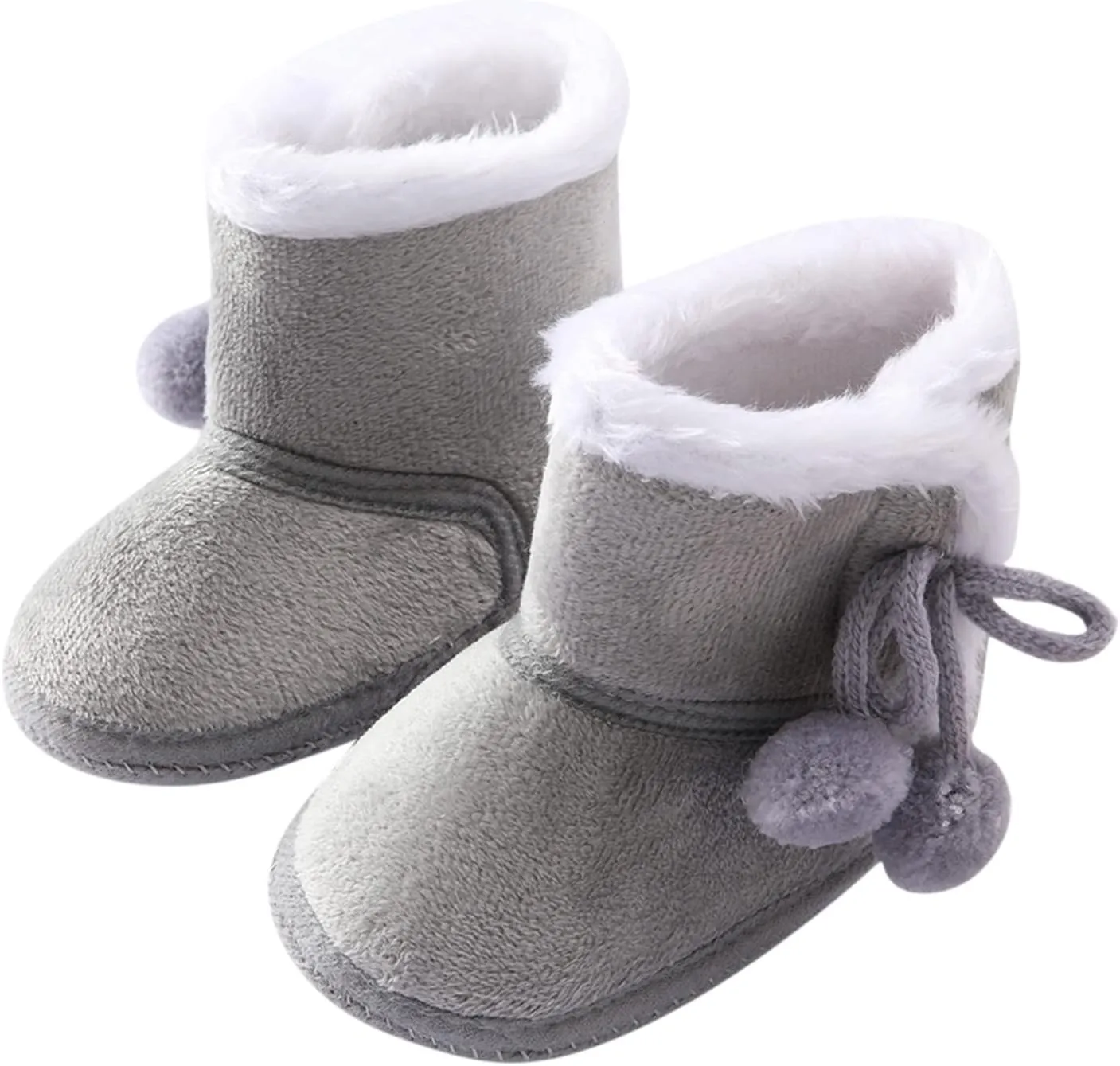 Baby Cozy Fleece Sherpa Booties Newborn Boys Girls Winter Boots Infant Soft Sole Warm Crib Booties Snow Shoes
