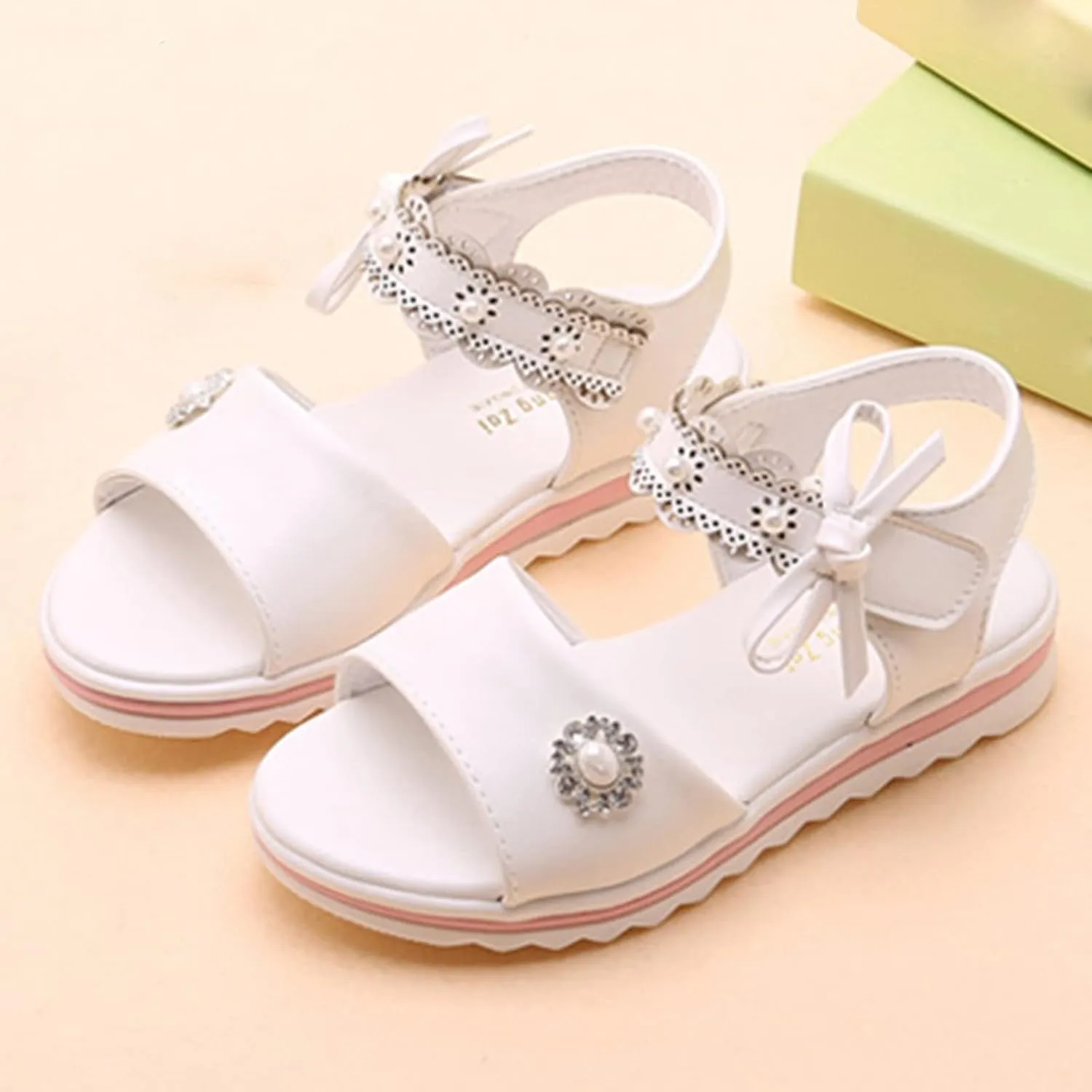 Baby First Walking Foot Warmer Child Shoes Fashion Flower Thick Sole Sandals Soft Sole Comfortable Princess
